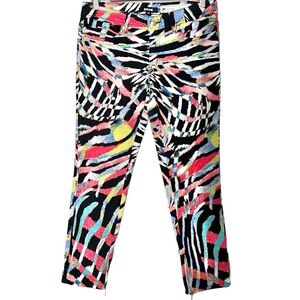Just Cavalli Multicolor Printed Skinny Leg Jeans Y2K